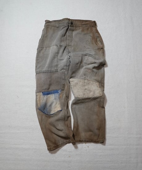 1950~60s French cotton herringbone work pants