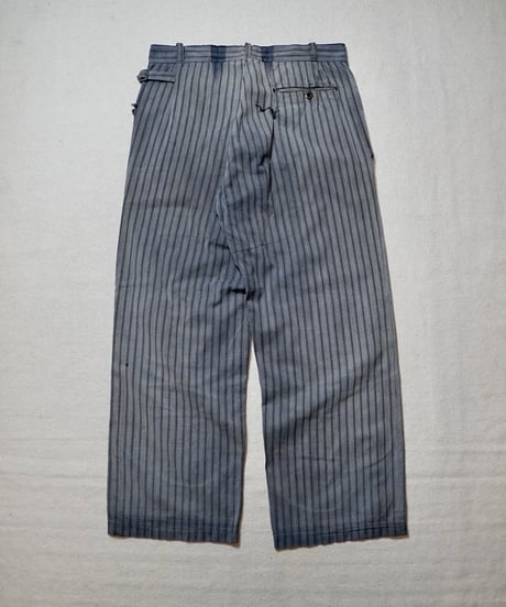 ~1940s French cotton stripe work pants
