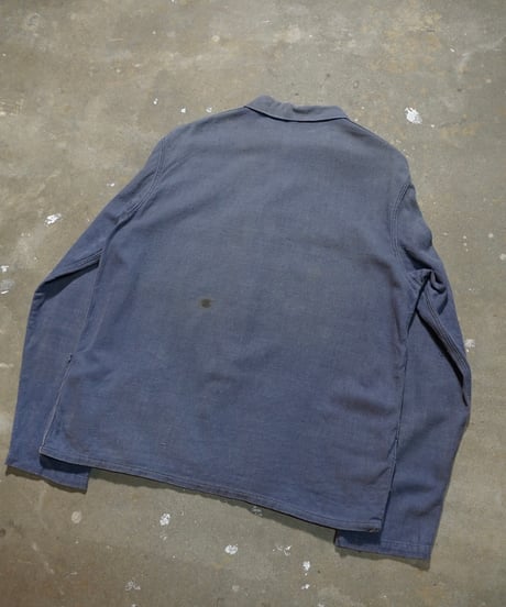 1960s East German blue gray cotton twill work jacket