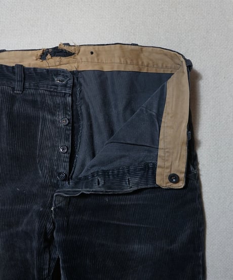 1960s German black corduroy logger work pants