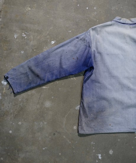 1960s French faded blue work jacket made in Vietnam “Lotus”
