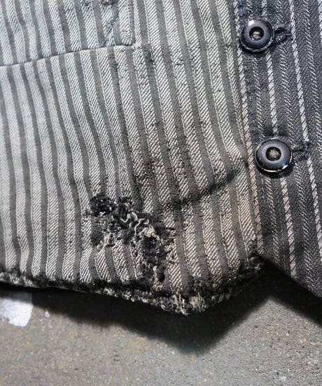 1940s French cotton stripe work gilet “pact work”