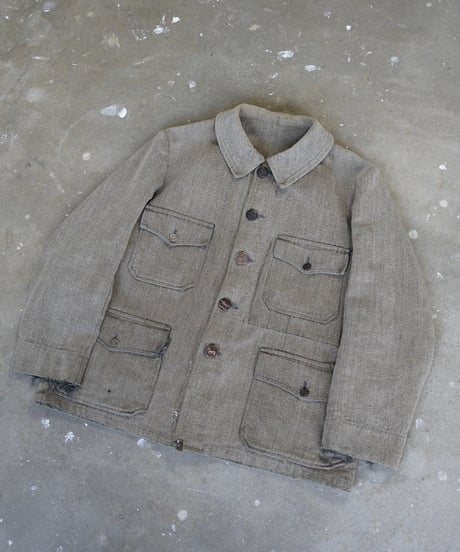 1940s French black chambray hunting jacket