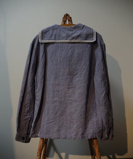 1960s French navy linen sailor shirt