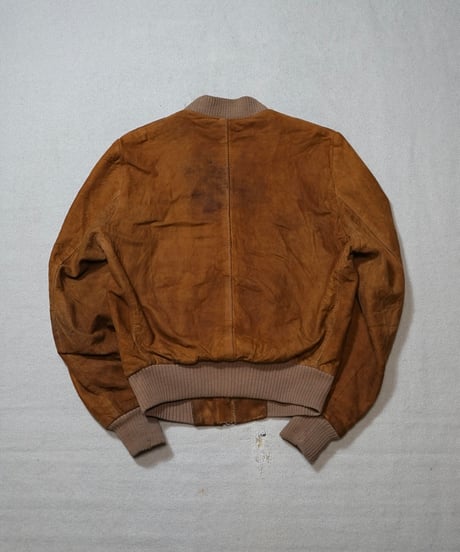1950~60s French brown suede leather jacket