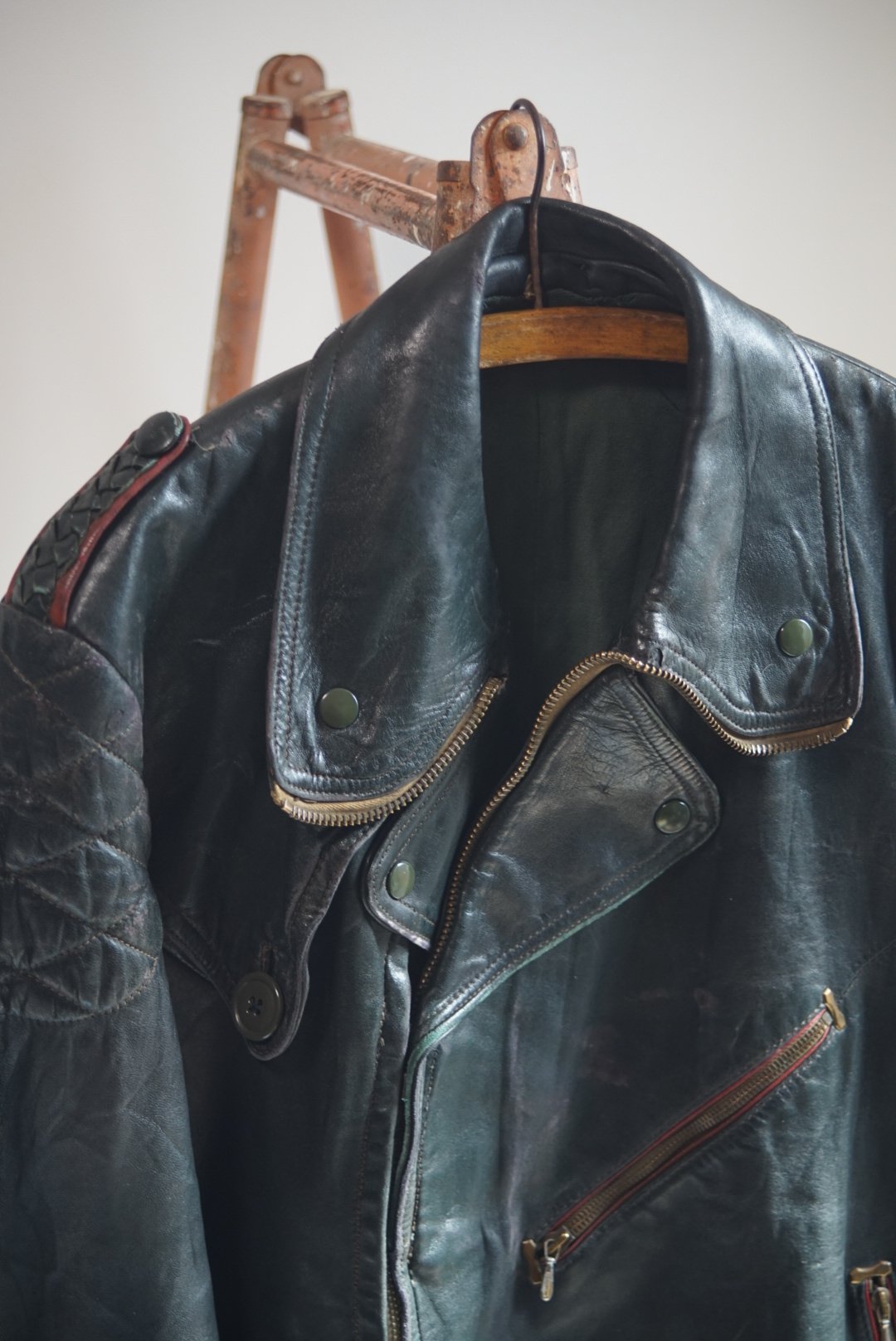 1940~50s German army motorcycle leather jacket 1940~50s German army motorcycle leather jacket