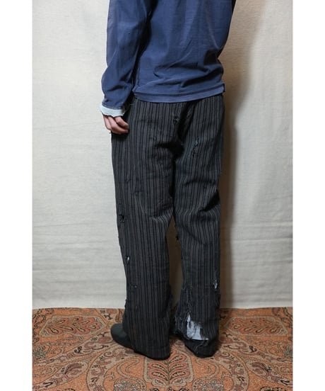 1950s French wool stripe slacks “boro boro”