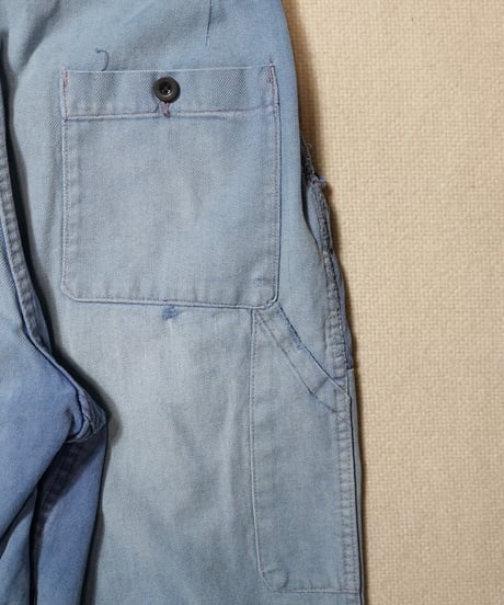 1960s French cotton twill boro work pants