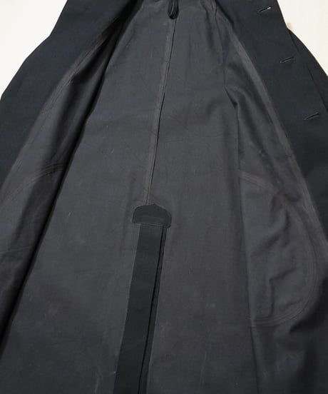 1950s French black rubberized raincoat
