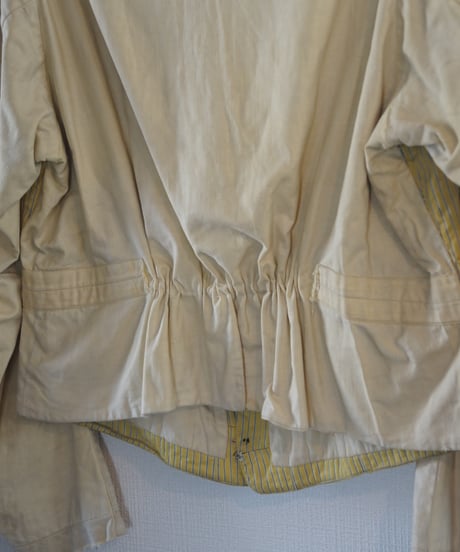 1930s French yellow×white servant jacket