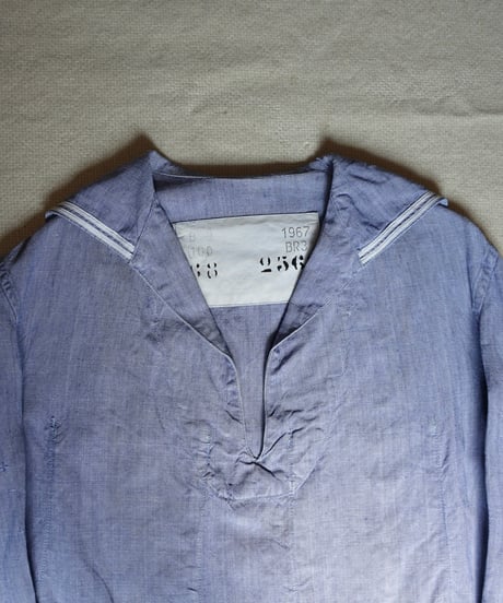 1960s French marine national linen sailor shirt