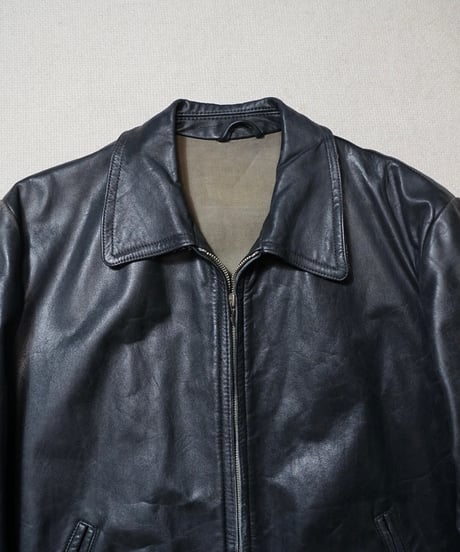 1960s German motocycle zip up leather jacket