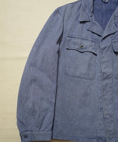 1950s Switzerland blue chambray work jacket