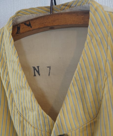 1930s French yellow×white servant jacket