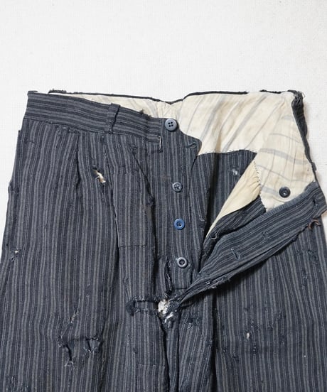 1950s French wool stripe slacks “boro boro”