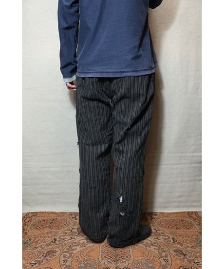 1950s French wool stripe slacks “boro boro”