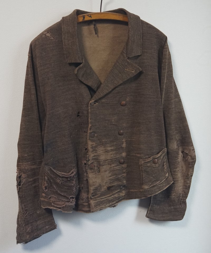 1920s ドイツ　ダブルブレスト　ニットジャケット 1920∼30s German double breasted knit jacket cot