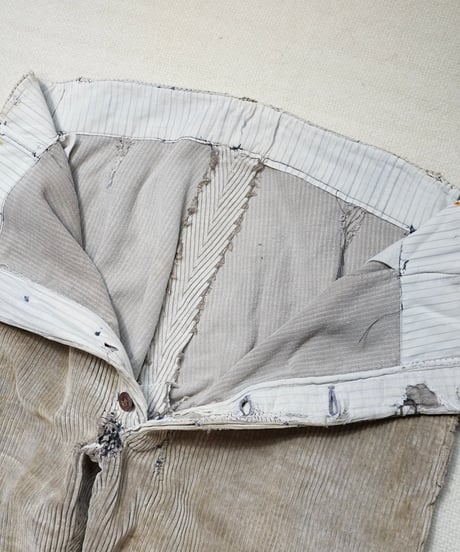 1940s French corduroy farmers work pants