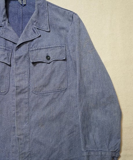 1950s Switzerland blue chambray work jacket