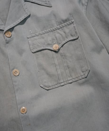 1950s French cotton satin safari shirt