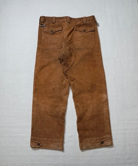 1970s French brown peach skin bush pants