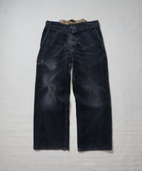 1960s German black corduroy logger work pants