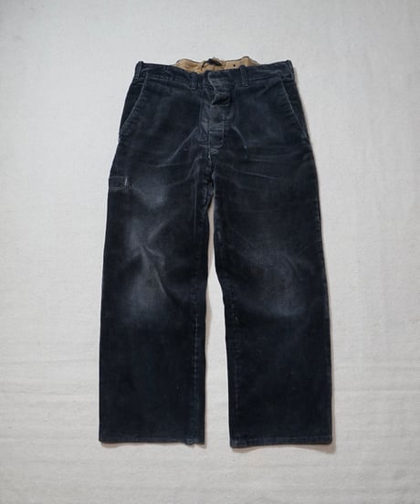 1960s German black corduroy logger work pants