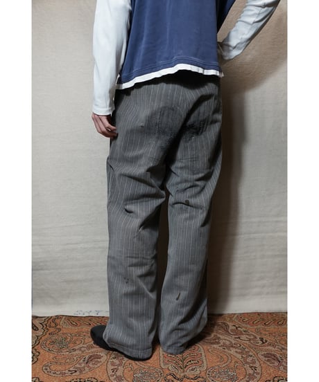 1940s French cotton stripe work pants