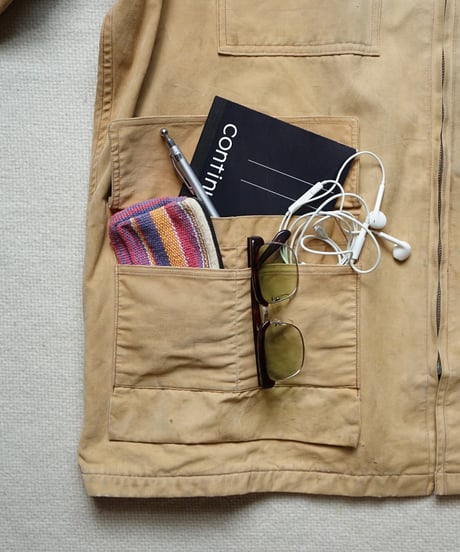 1950s French cotton zip up hunting jacket