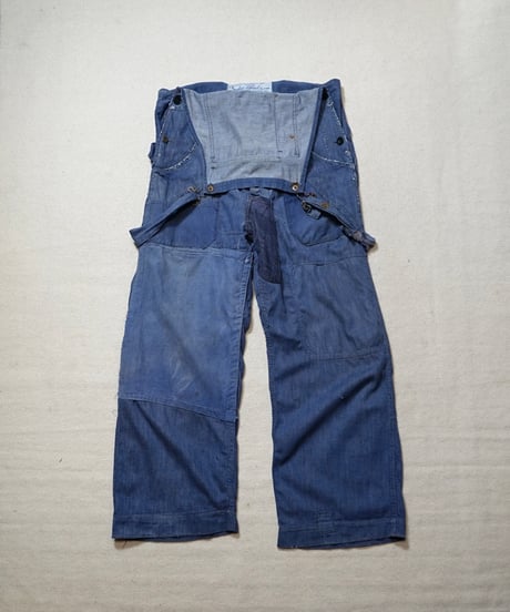 1940s French patchwork denim overall