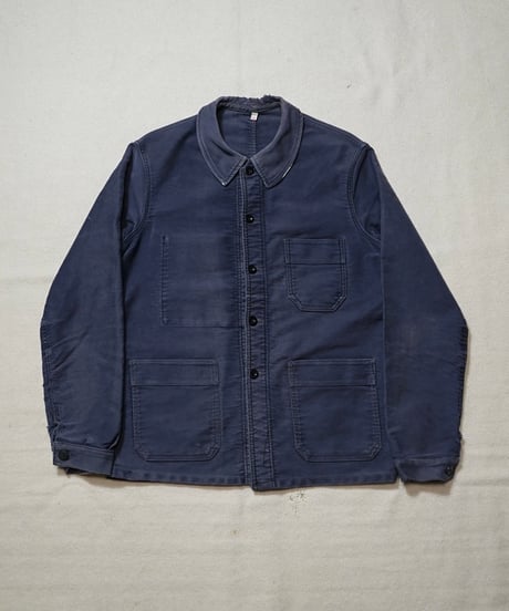 1950s French work black moleskin jacket “Le Mont St Michel”