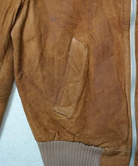 1950~60s French brown suede leather jacket