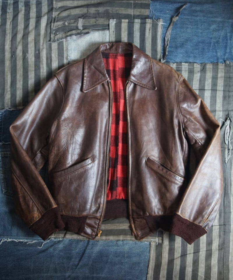 50s ホースハイド　a2 レザージャケット　フェード　襤褸　ボロ　ミリタリー 50s ホースハイド a2 レザージャケット フェード 襤褸 ボロ