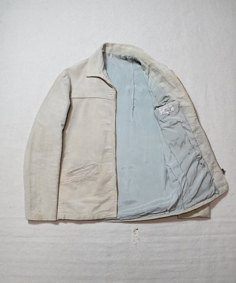 1950s French peachskin zip up sports jacket “Le Mont St Michel”