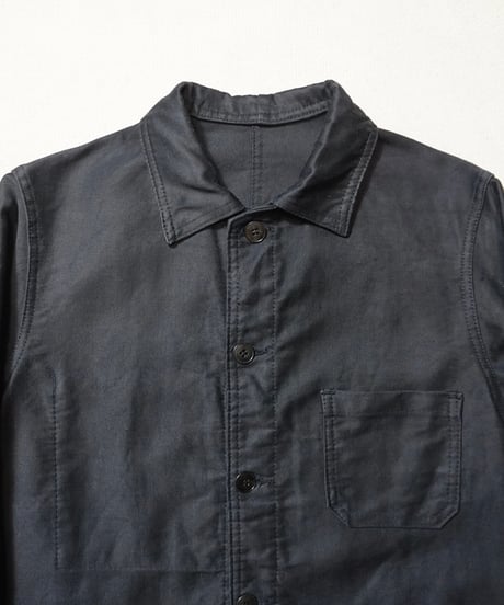 1960s French black moleskin work jacket