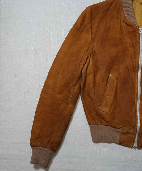 1950~60s French brown suede leather jacket