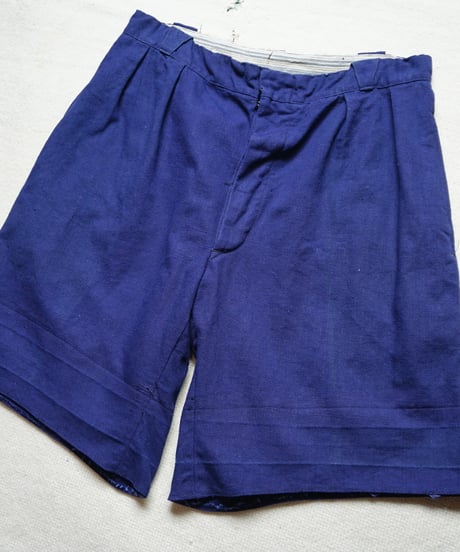 1940s French work indigo métis shorts