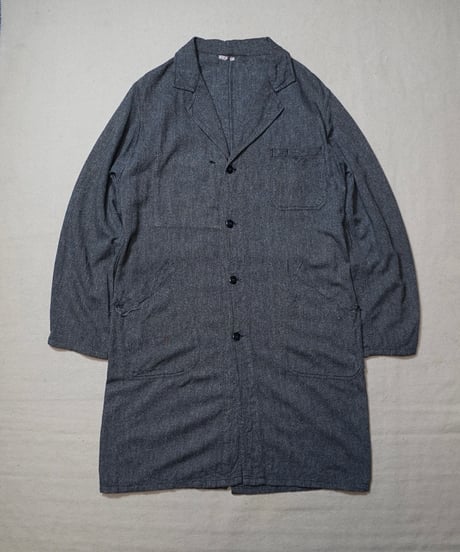 1960s French black chambray light atelier coat