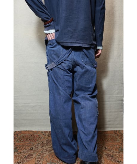 1940s French patchwork denim overall