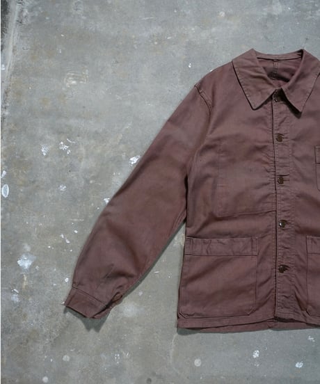 1960s French brown cotton twill work jacket