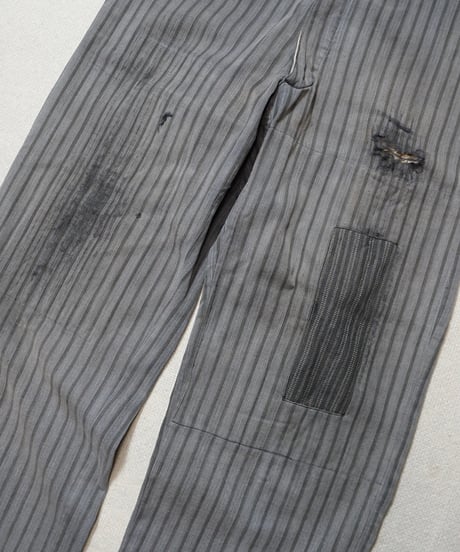~1940s French cotton stripe work pants