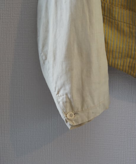 1930s French yellow×white servant jacket