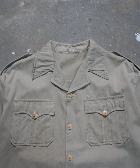 1950s French cotton satin safari shirt