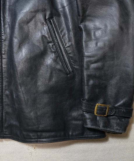 1960s German motocycle zip up leather jacket