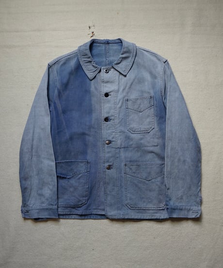 1950s French cotton twill blue work jacket