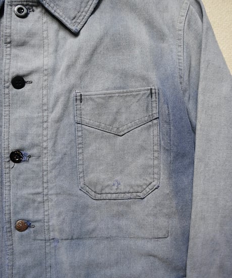 1950s French cotton twill blue work jacket