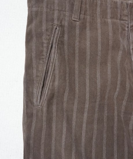 1960~70s Italian brown peach skin stripe pants