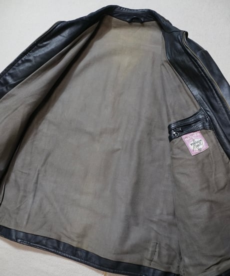 1960s German motocycle zip up leather jacket