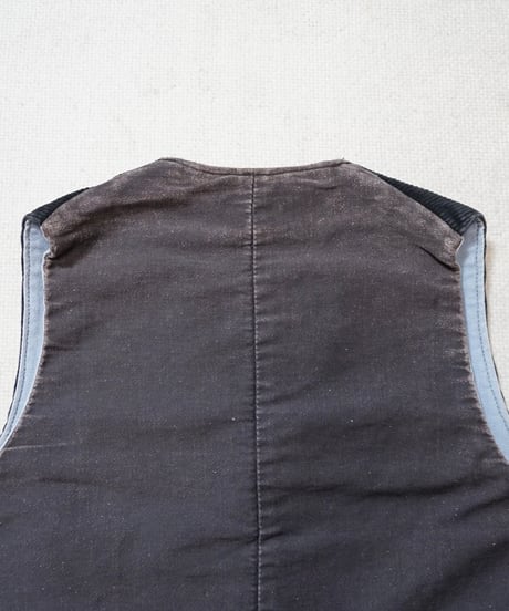 1940~50s French black corduroy famers work gilet