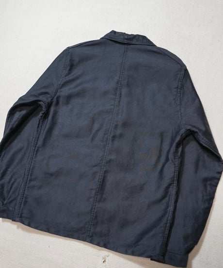 1960s French black moleskin work jacket